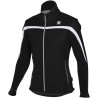 разминочная куртка Sportful Squadra 2 WS Jacket чёрная с белой вставкой